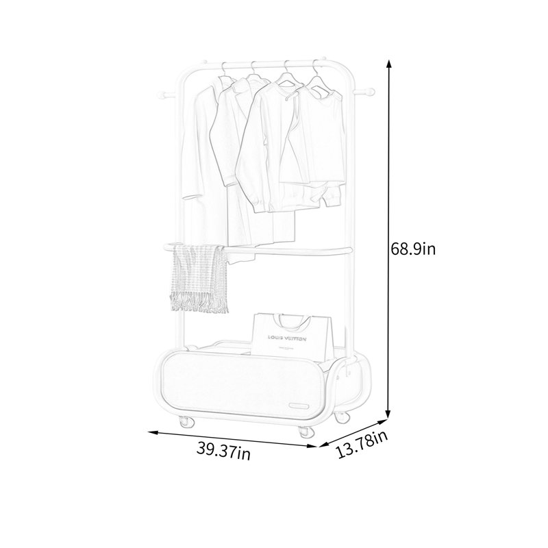 Entryway Coat Rack Storage Organizer, Black