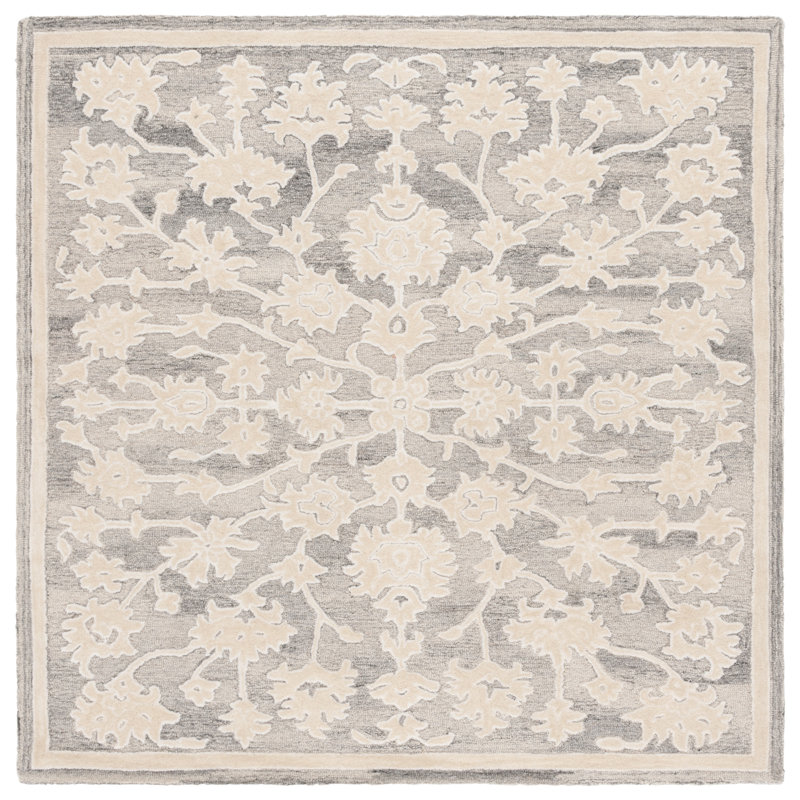 Tapis oriental en laine touffeté à la main Redento, Carré 6 pi