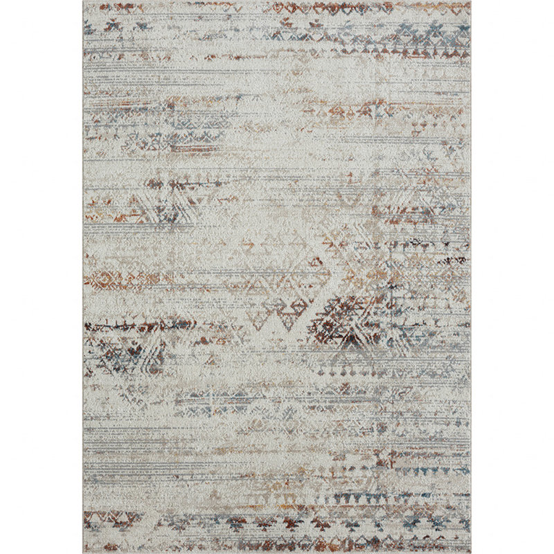 Hashem Modern Boho Distressed Medallion Machine Washable Area Rug, Rectangle 5' x 7'