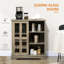 Petite armoire à vin avec support pour 6 bouteilles et porte-verres à pied-1273487796