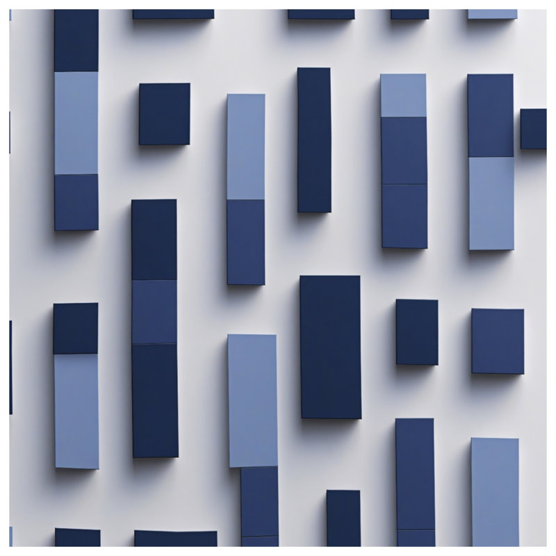 Housses de couette bleues à blocs rectangulaires, Queen
