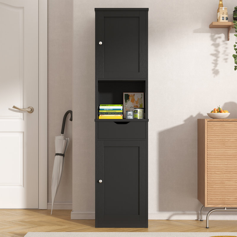 Armoire de salle de bain autoportante Ellory, Noir