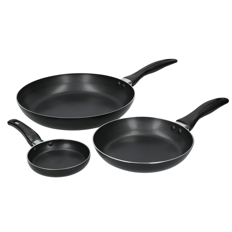 3-Piece Non-Stick Frying Pan Set with Lids