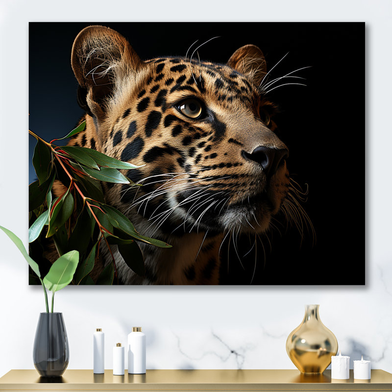 Art mural sur toile léopard, reproduction de faune dans la jungle - léopard, H 30 po x l 40 po x P 1,5 po, Toile tendue