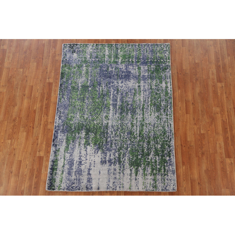 One-of-a-Kind 4'10" X 6'7" New Age Silk Area Rug in
