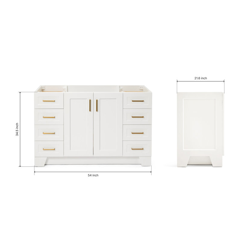54" Single Bathroom Vanity Base Only, White