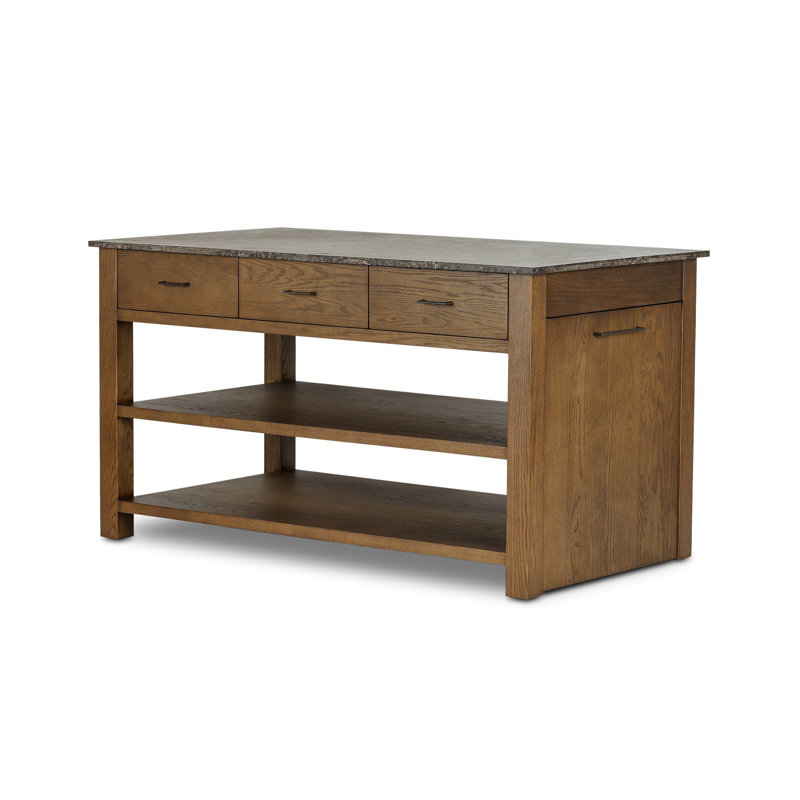 Divina Kitchen Island-Warm Grey Marble