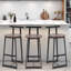 Ensemble de 3 tabourets de bar avec dossier, repose-pieds et structure en métal