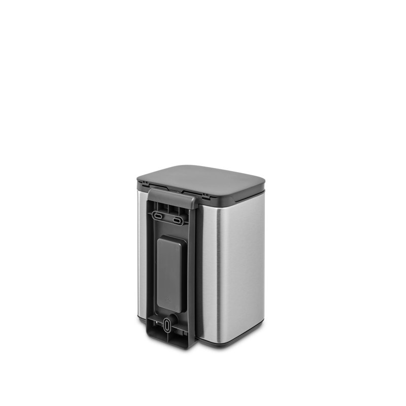 Poubelle Bo de Burgia, 1,1 gallon (4 litres), Acier mat, 1,1 gallon