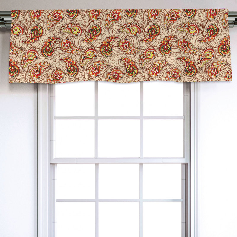Sateen Paisley Ruffled Window Valance