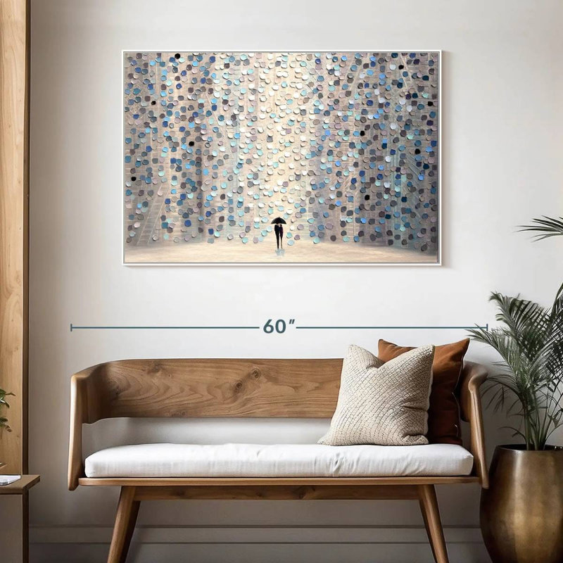 Promenez-vous ensemble, 46 po x 31 po, Cadre flottant blanc