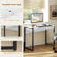 HOMCOM High Gloss Computer Desk with 2 Drawers 100 x 50 cm White and Black