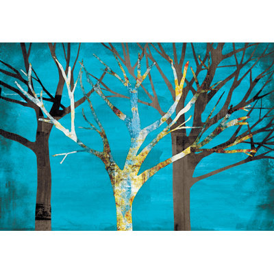 Blue Trees - Wrapped Canvas Painting