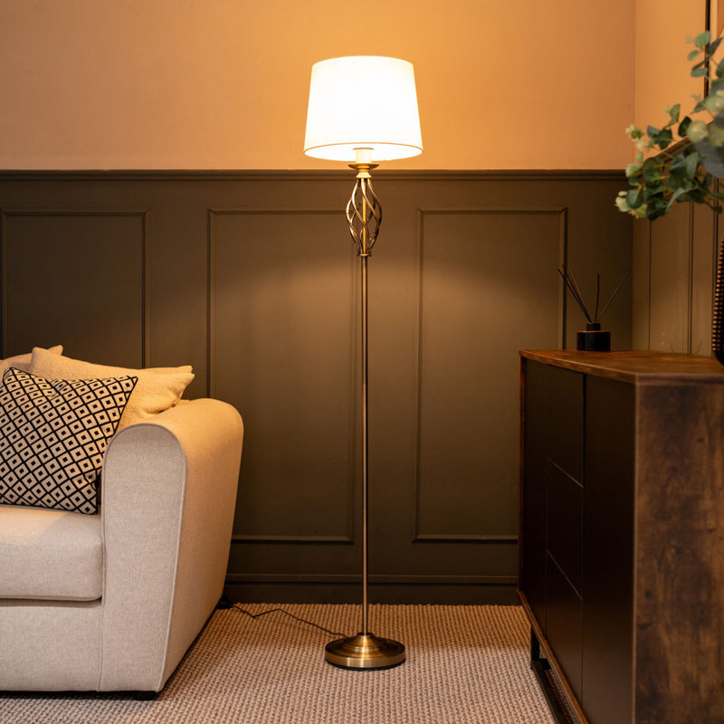 Angelyse 151.5cm Traditional Floor Lamp, Antique Brass