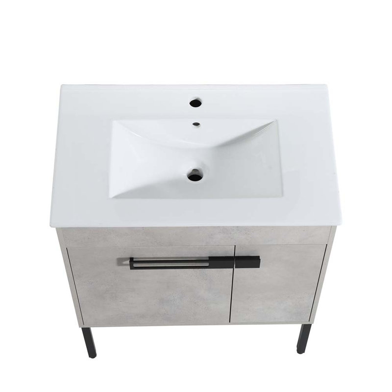 Meuble-lavabo simple 30 po avec lavabo, Gris ciment