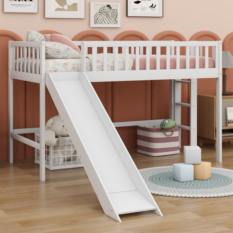 Lit mezzanine pour enfants Jenilyn, Blanc