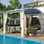 Pergola en métal avec auvent-81839536