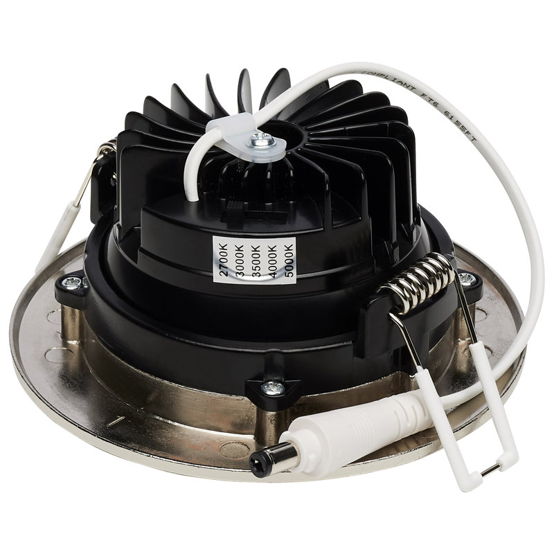 3.5" Round Selectable Color Temperature Dimmable Air-Tight IC Rated LED Canless Recessed Lighting Kit, Brushed Nickel