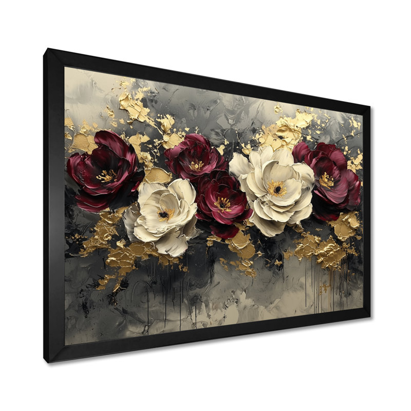 Bourgogne, coquelicots, paysage de rêve la nuit I - Coquelicots, reproductions encadrées, H 16 po x l 32 po, Cadre simple