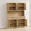 Cabinet de rangement moderne et multifonctionnel avec prise de courant et comptoir ouvert pour des besoins d'organisation polyvalents-1104447965