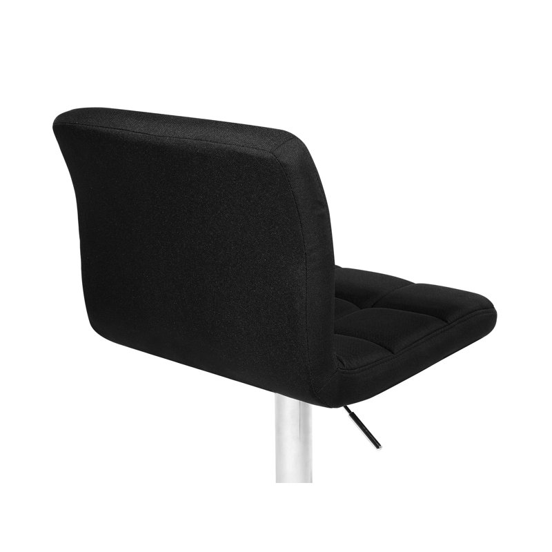 Seamus Swivel Upholstered Adjustable Height Bar Stool, Black