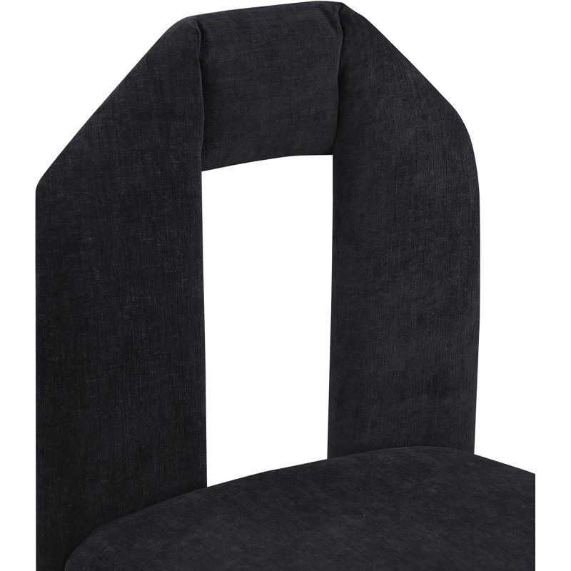 Chaise rembourrée Bennett, Tissu chenille noir