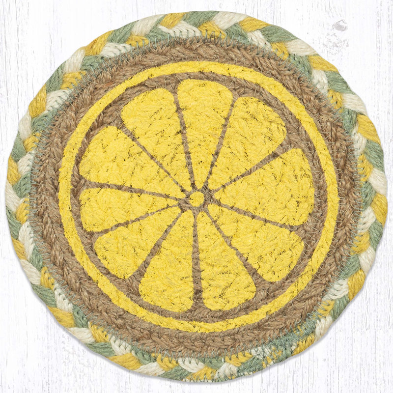  LC-654 Lemon Slice Round Large Coaster 7"x7"