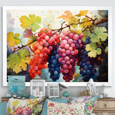 " Pink Purple Food Grapes Vineyards Pointillism "