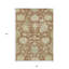 Tapis intérieur lavable floral vert cuivré et ivoire 8 pi x 10 pi