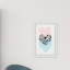 «Acklin Crackling Triple Hearts», reproduction encadrée-997809699
