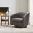 Bennett Faux Leather Swivel Barrel Chair-115700656