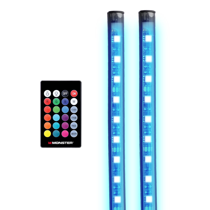Lumières décoratives intérieures multicolores à DEL pour la voiture, bandes de couleur personnalisables avec télécommande incluse