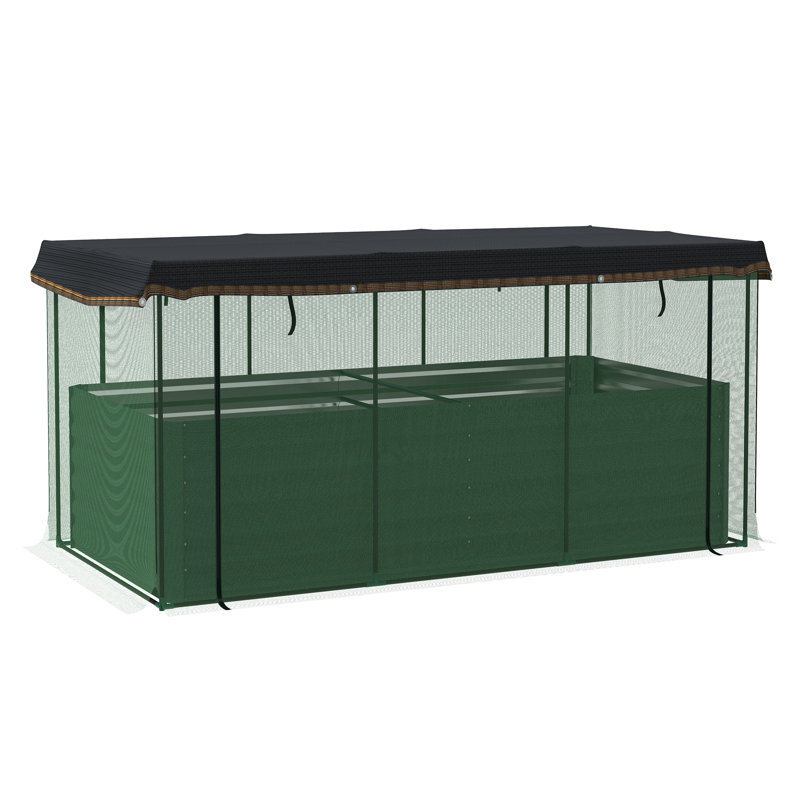 Lit de jardin surélevé galvanisé 7,3 x 3,4 x 2 pi Outsunny