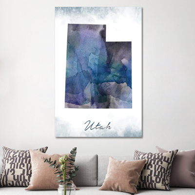 Utah State Bluish - Wrapped Canvas Painting
