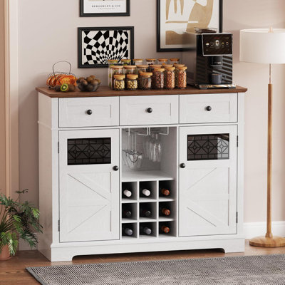 47" Buffet Cabinet With Storage Modern Kitchen Buffet Sideboard With 3 Drawer by Ophelia & Co.