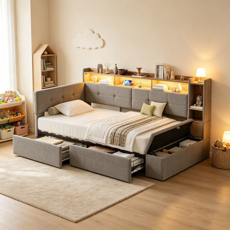 Bed, Grey