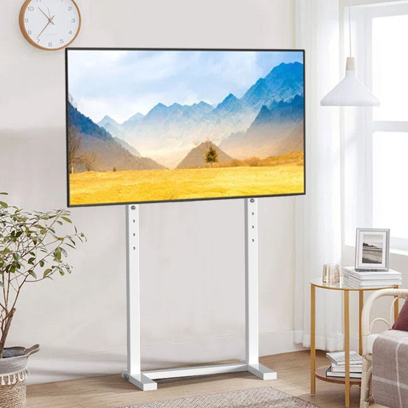 Universal Floor TV Stand Mount Height Adjustable TV Bracket For 32-100 Inch, White