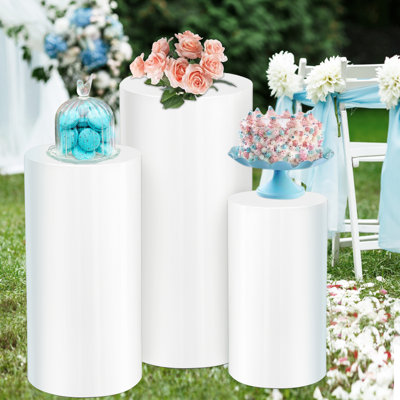 Pedestal Stand,Cylinder Pedestal Stands, White Round Cylinder Pedestal Display Plinth Pillars