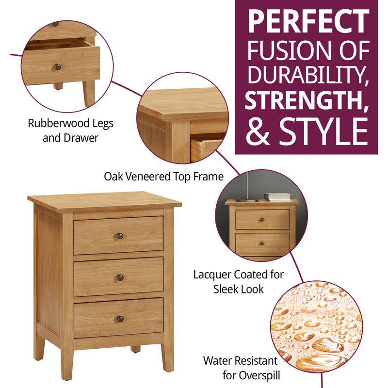 Huang 45cm W Bedside Table