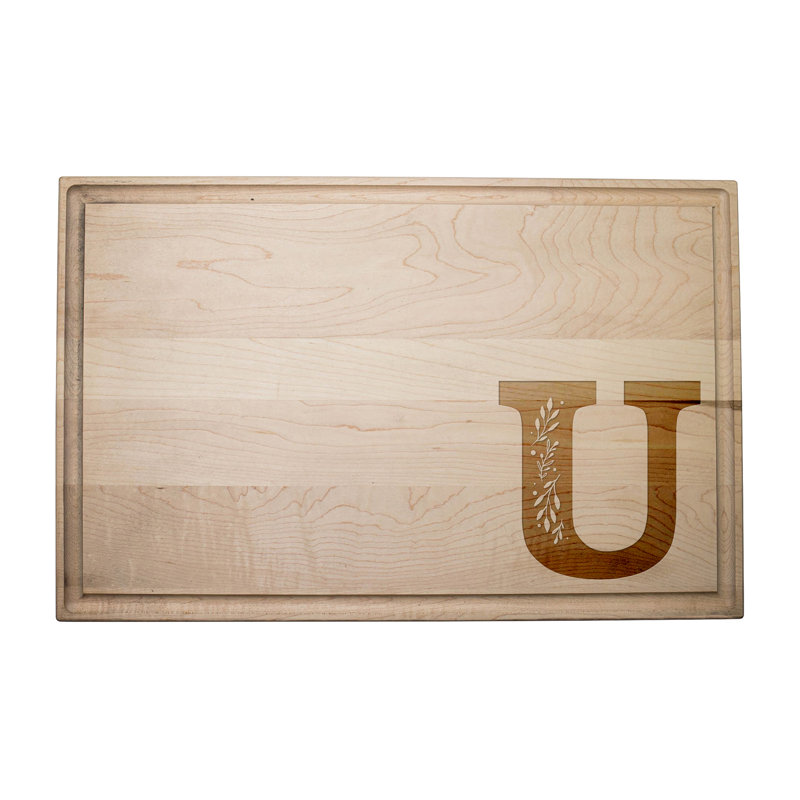Monogramme floral - planche à découper en U