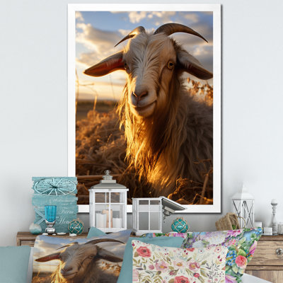 Keeisha Goat Portrait Vibrant II sur toile