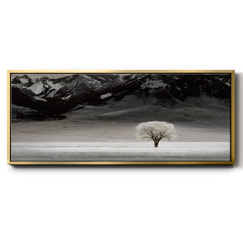 Arbre solitaire, reproduction sur toile, H 8 po x l 20 po x P 1,5 po, Or