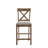 Rustic Counter Height Dining Chair With X-Back Design And Upholstered Seat (Set Of 2)