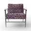 Fauteuil d'appoint rembourré rose et noir léopard