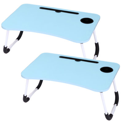 Ensemble de 2 ensembles de bureau pour genoux avec pieds pliables pour canapé-lit