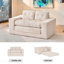 Canapé-lit à causeuse avec mousse à mémoire de forme et structure en acier - sans assemblage, conception convertible 2-en-1, tissu en velours côtelé - canapé compact pour les petits espaces, les appartements, le bureau à domicile et la chambre à coucher (beige)-362594958