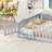 Full Size Floor Bed Grey Rubber Wood Fence Door Design-1581972873
