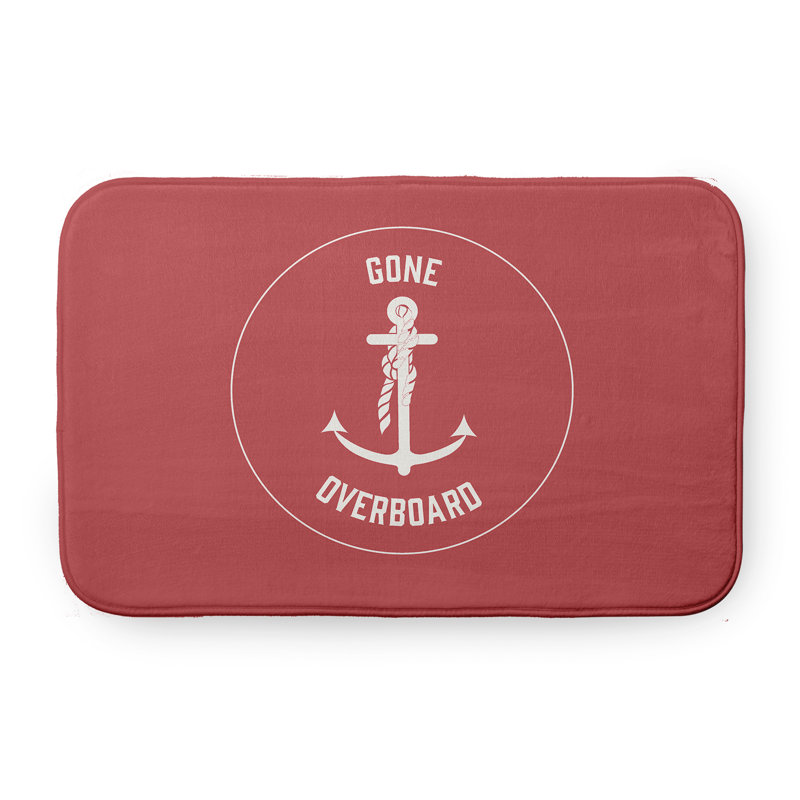 Tapis de bain Nautical Nights, L 21 po x L 34 po, Rouge