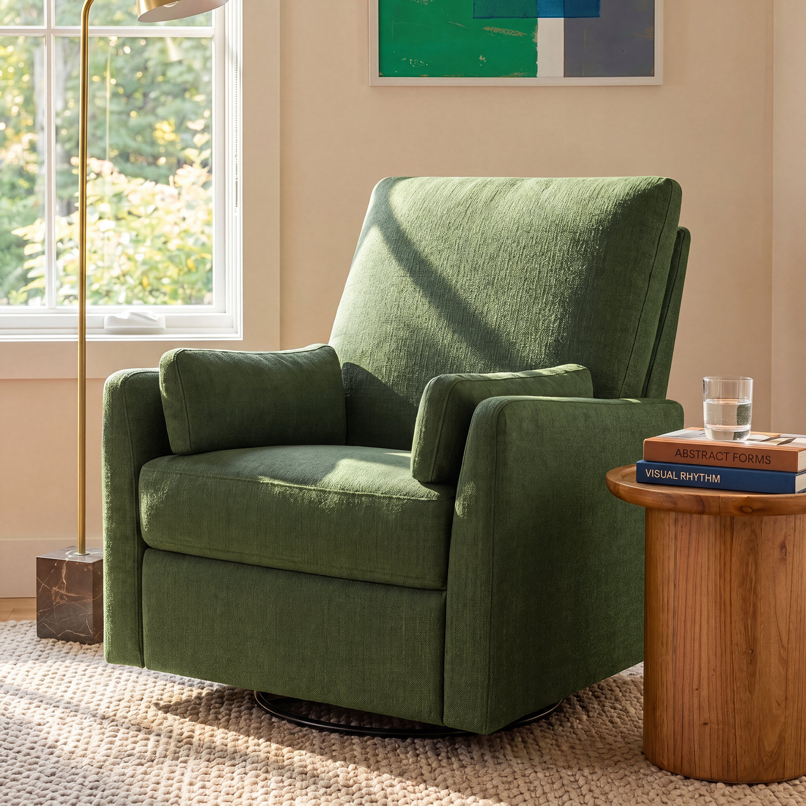 Ethan Swivel Glider, Green