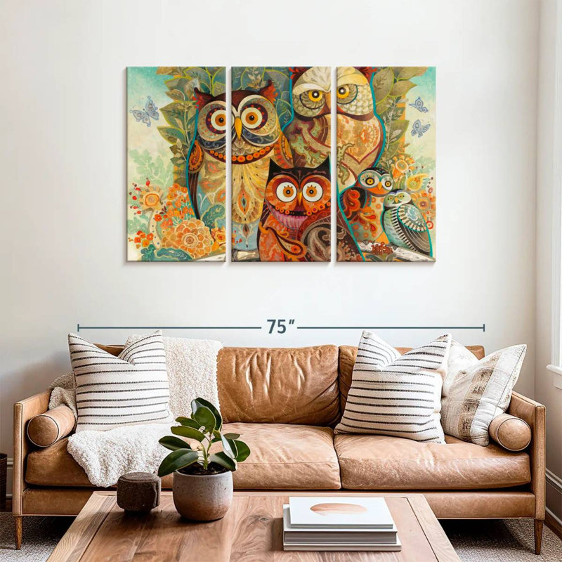 Forest Owls, 36" H x 57" W
